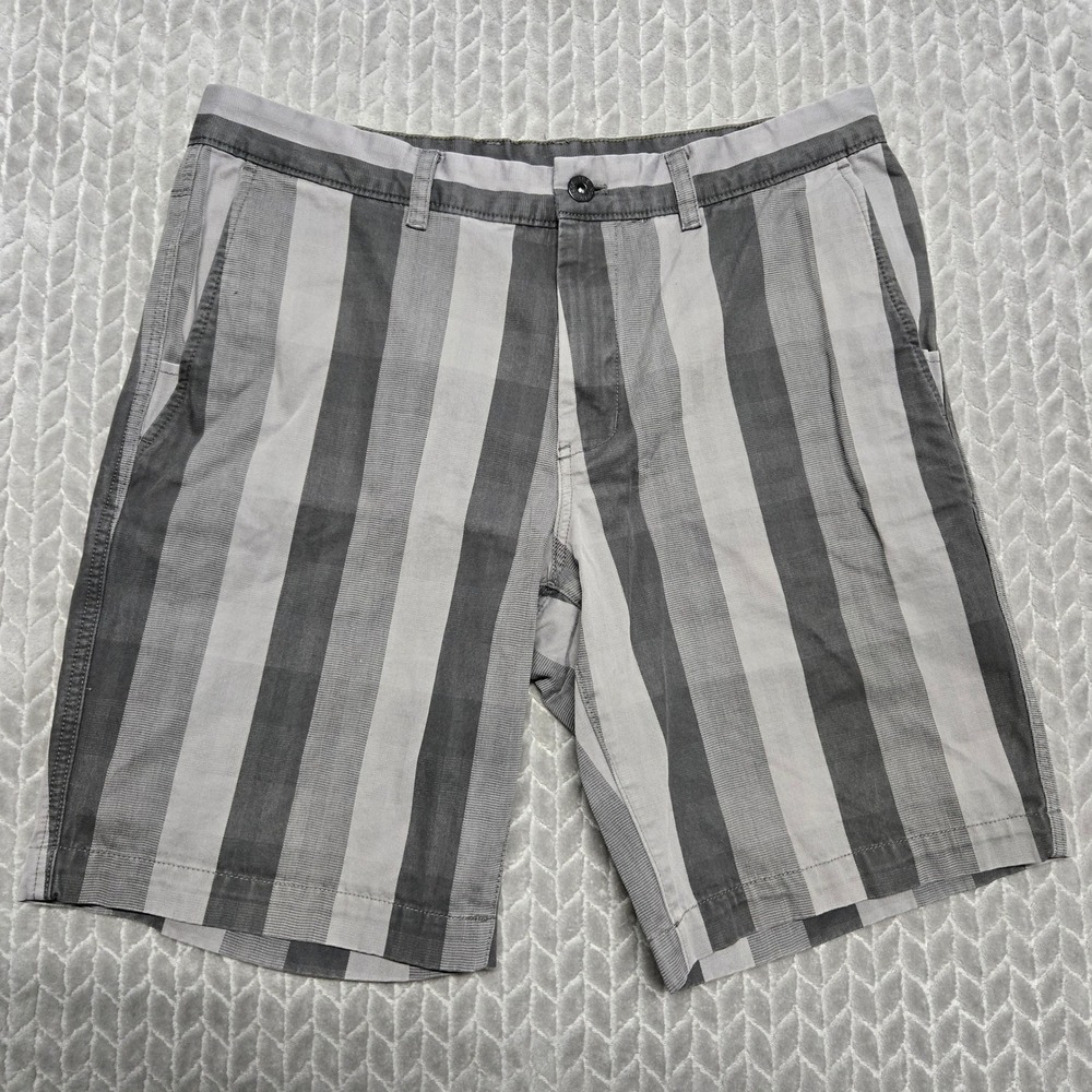 The North Face Narrows Mens Grey Striped Chino Shorts Size 34 Regular Fit